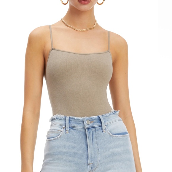Good American Tops - NWT Good American Skinny Strap Seamless Bodysuit in Brindle